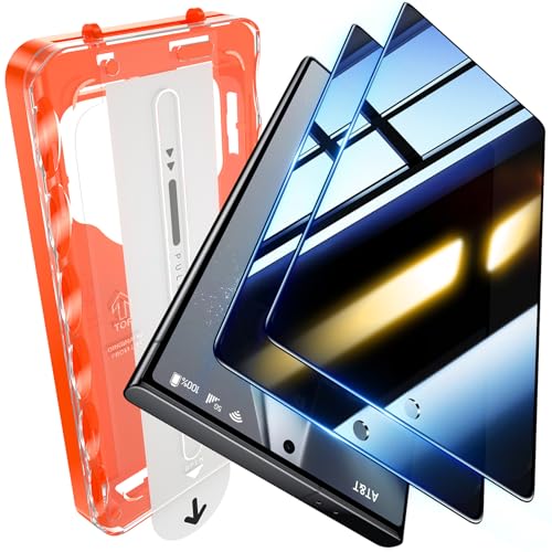 UniqueMe for Samsung Galaxy S24 Ultra Privacy Screen Protector - 2 Pack [Easy to Install] [Bubble-Free] 9H Tempered Glass Screen Protector Full Coverage [Anti-Spy] Case Friendly [Auto Dust-Remove]