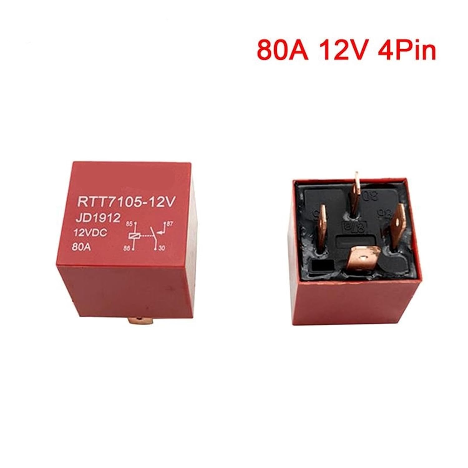 Relay 4/5Pin DC 24V 12V 80A Headlamp Automotive Car Relay(Largest)