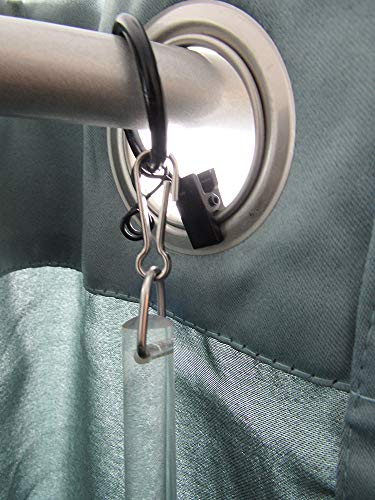 Spotblinds 48 Inch Clear Acrylic Wand With Cafe Curtain Ring 1 Piece Pack (Matte Black Café Ring) #TOP4