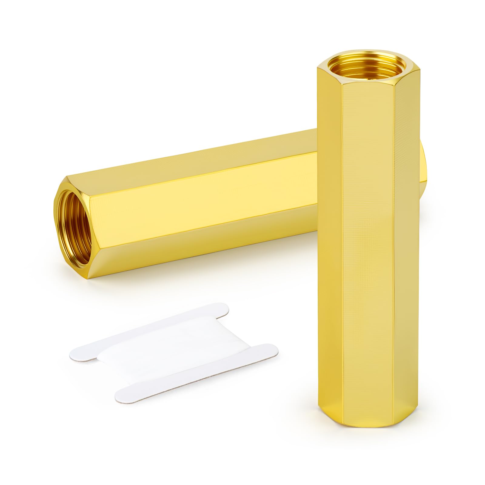 GASHER 2PCS 3/8" FNPT Brass Long Nipple 4" Length Pipe Fitting