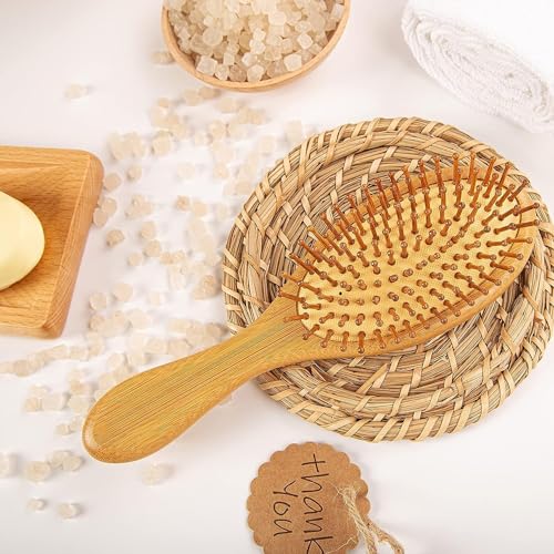 Image of inchBamboo Paddle Hair Brush - Natural Wood Comb for Hair Loss & Scalp Massage, Anti-Static Detangler Hairbrush for Men & Women, Healthy Hair Care & Styling Tool inch