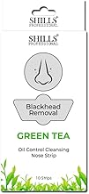 SHILLS PROFESSIONAL Blackhead Removal Nose Strips (Pack of 10) with a Blackhead Remover Tool – Deep Cleansing & Pore Care | Removes Blackheads, Dirt & Oil (Green Tea)