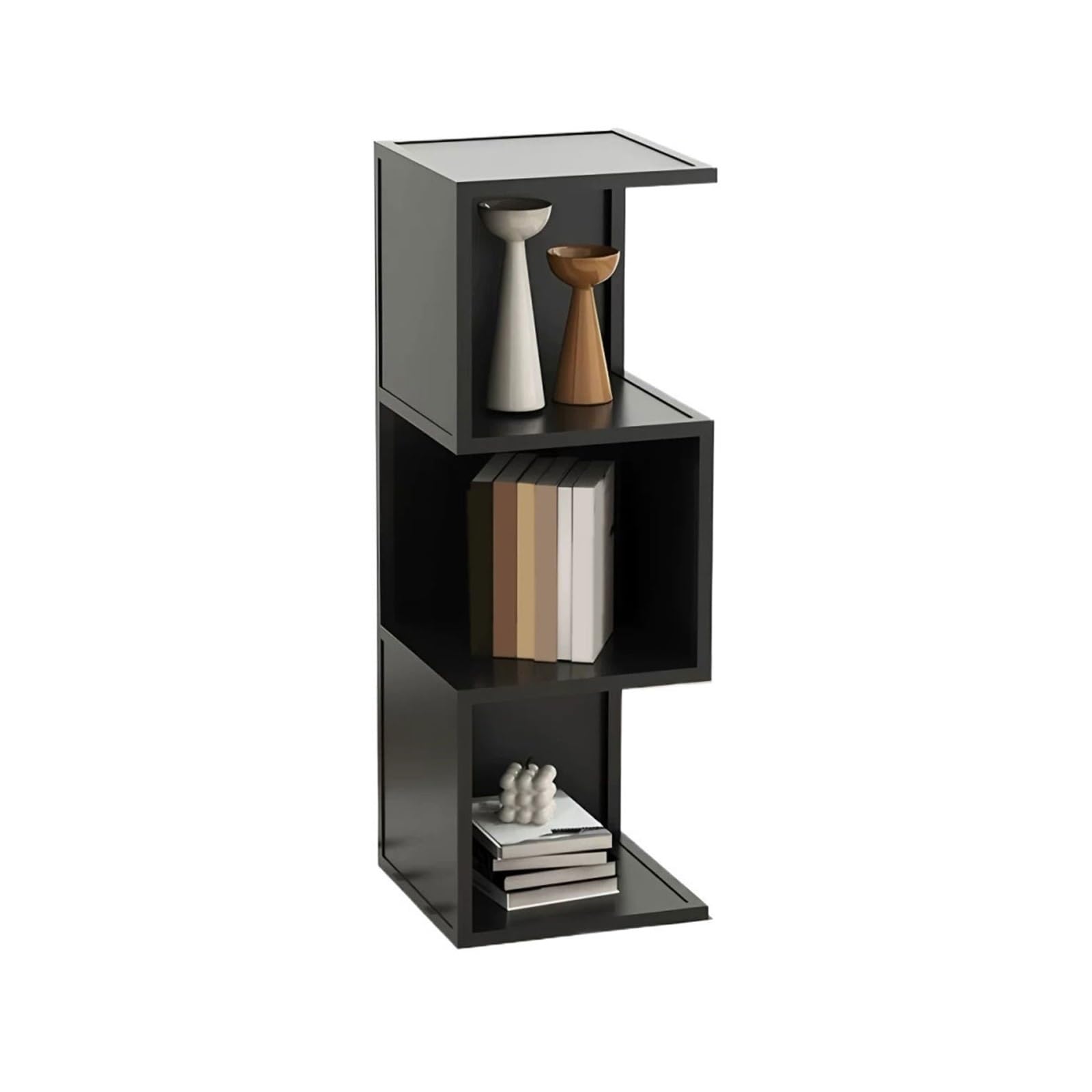 Shihan-2015 Bookcase Floor-standing Home Display Stand Iron Bookshelf Minimalism Style Shelving Display Shelf(Black)