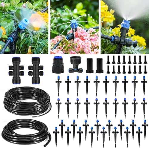 HIRALIY 210FT Drip Irrigation System, Quick Connector Garden Watering Automatic