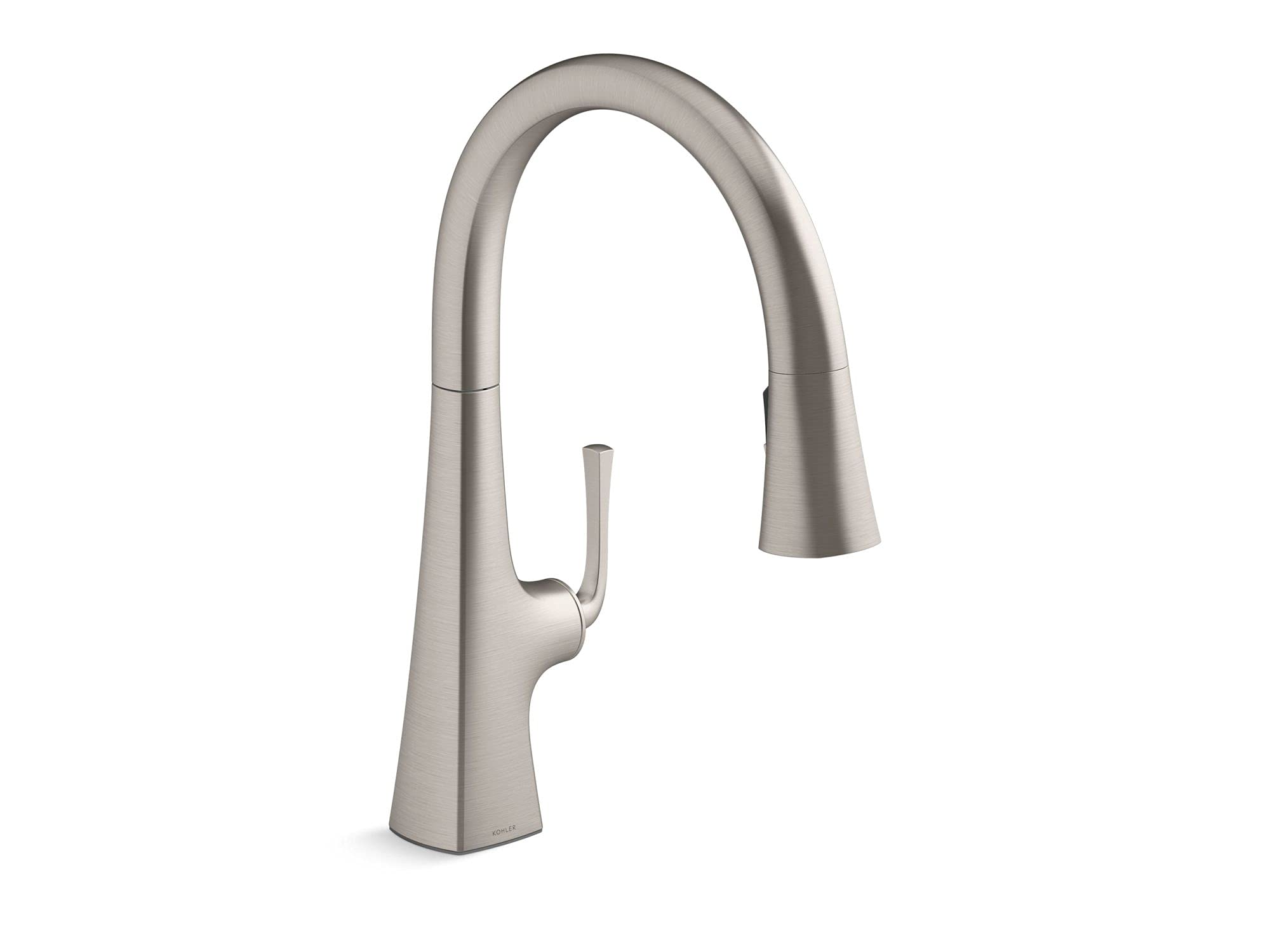 KOHLER 22062-VS Graze Pull-Down Kitchen Sink Faucet with Three-Function Sprayhead, Kitchen Faucet with Pull-Down Sprayer, Vibrant Stainless