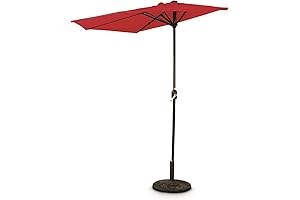CASTLECREEK Half Outdoor Patio Umbrella: Shady Oasis for Alfresco Spaces