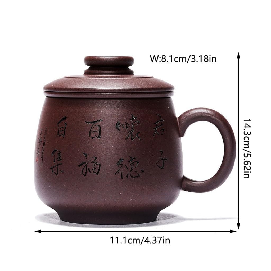 Tasse à thé Tasse à thé avec Couvercle filtrant intérieur, Tasse de Sable Violet, Tasse à thé de l'après-midi Faite à la Main, Tasse de Bureau 400 ML Tasses à thé réutilisables