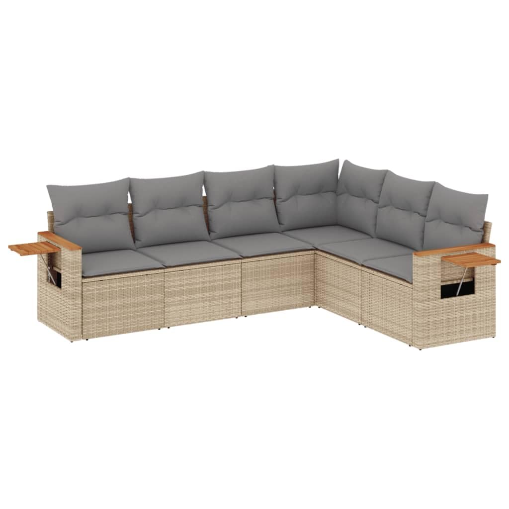 Salon de jardin résine tressée beige anti-UV avec coussins lavables pour un entretien facile