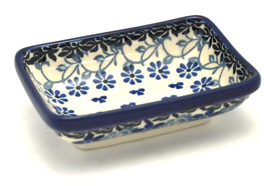 Polish Pottery Dish - Rectangular Food Prep - Silver Lace