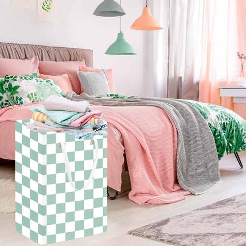 Image of MAIZMZ Sage Green Foldable Laundry Basket 75L Kids Hamper Girls Storage Bins Waterproof Toys Organizer Large Canvas for Home /Dorm /Kitchen /Pet /Office /Closet /Shelf /Living Room Decor Gift Baskets
