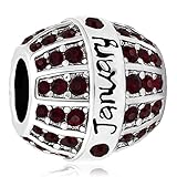 CharmSStory Birthday JAN-DEC Synthetic Birthstone Charms Beads for Charms Bracelets