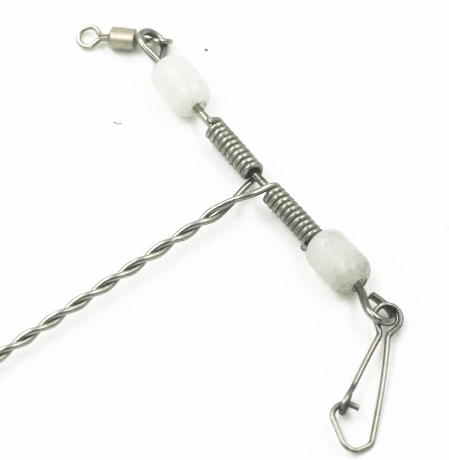 10/20 Pcs Stainless Steel Fishing Lures Wire Leader Trace with Snap & Luminous Glow Beads Fishing Rigs Leaders Fishing Line Tackle (10Pcs) : Sports & Outdoors