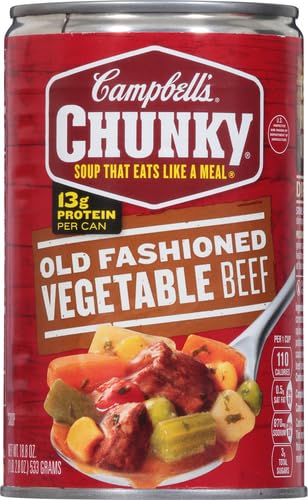 Image of Campbell's Chunky Soup, Old Fashioned Vegetable Beef Soup, 18.8 Oz Can (Pack of 2)