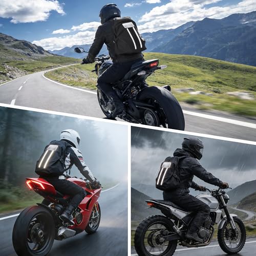 GEVINFA Motorcycle Backpack with Reflective Flag