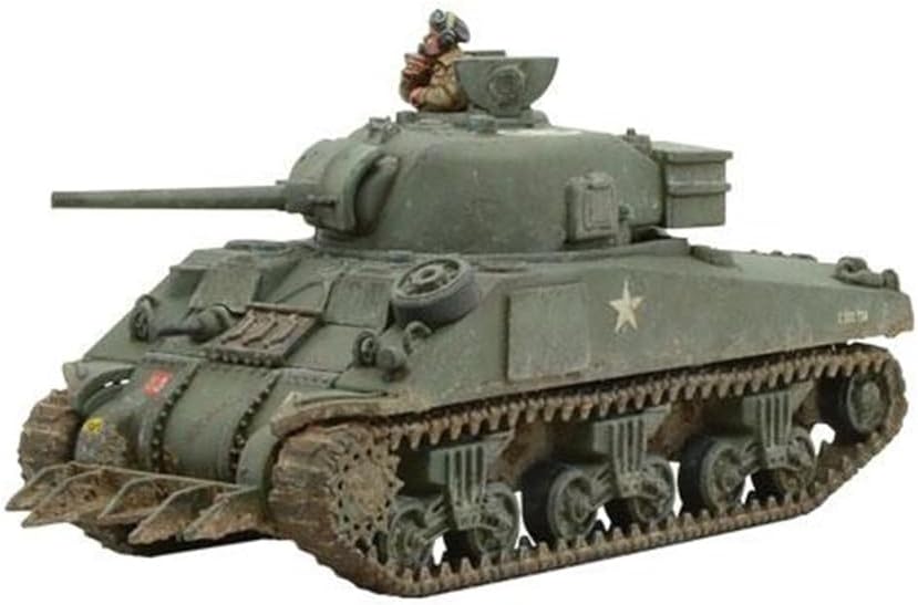 Warlord Bolt Action Sherman V Tank 1:56 Tabletop Miniatures - Plastic Paintable Miniature WWII Soldiers Set, Unpainted Table Top 28mm Military Minifigures for Adults - Gaming Figurines Pack