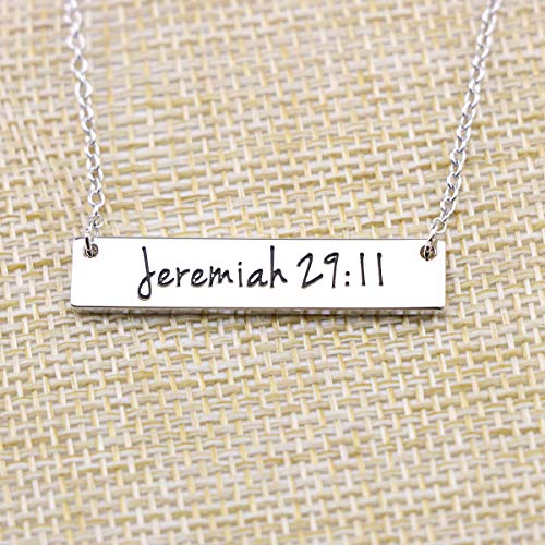 Memgift Christian Bar 𝐍𝐞𝐜𝐤𝐥𝐚𝐜𝐞 Bible Verse Faith Jewelry Baptism Christmas Birthday 𝐆𝐢𝐟𝐭 𝐟𝐨𝐫 𝐖𝐨𝐦𝐞𝐧3