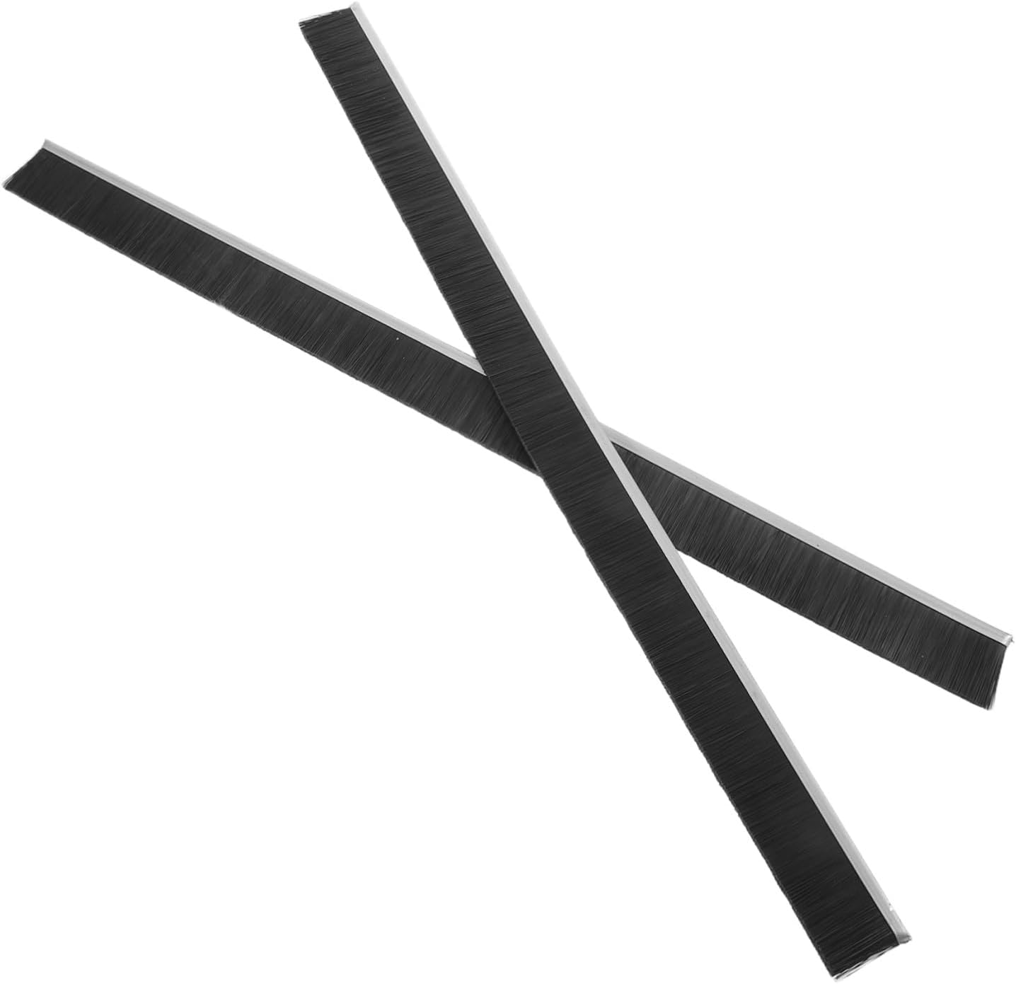 2pcs Door Brush Sweep Seal with Flexible Bristle Design, Black Door Bottom Weather Stripping for Floor Gap Sealing and Dust Blocking, for Indoor Living Space Use
