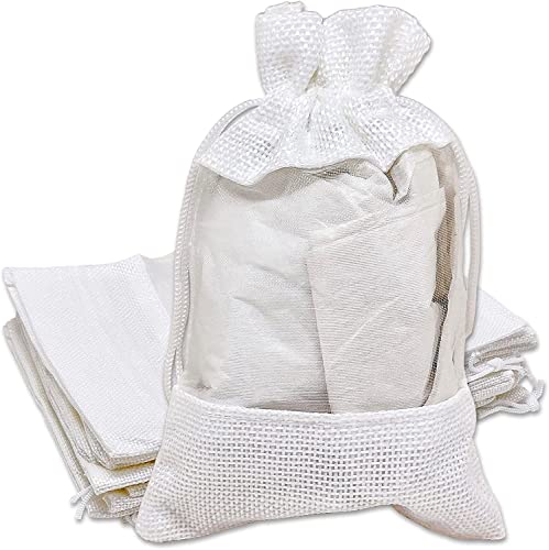 48 pc Jute Burlap & Sheer Organza Gift Bags w. Drawstring by TheDisplayGuys