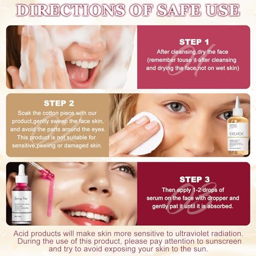 Ácido Glicólico 7% Tónico para Rostro, AHA 30% + BHA 2% Peeling Solution, Exfoliante Facial Liquido, Acido Glicolico Facial, Hidratante, Calmante, Réduit les Points Noirs,les Pores - imagen 4