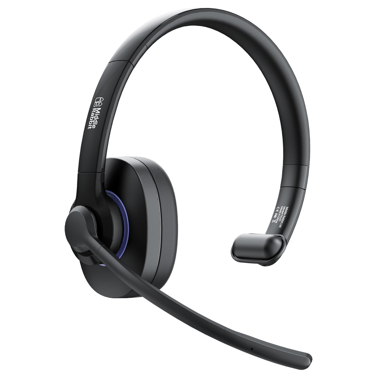 Middle Rabbit TK01 Wireless Headset with Mic for Work, Bluetooth On Ear Headphones with Noise Cancelling Microphone, Single Ear Headphones for Computer Laptop PC, for Office Call Center-image-46