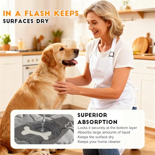 Image of Puppy Pee Pads with Pheromones, Washable Puppy Training Pads for Dogs Reusable Puppy Potty Pads for Dogs and Cats(with Pet Hair Removal Gloves)