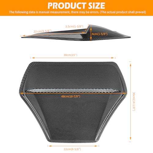 Image of Hood Vents for Cars,Universal Hood Scoop,Universal Engine Hood Air Vent for Trucks,Suit for Dodge Ram 1500 2500 3500Chevy Silverado, F-150, F-250, F-350
