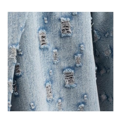 Tissu denim en coton doux bleu délavé au mètre 10x1.5m pour couture