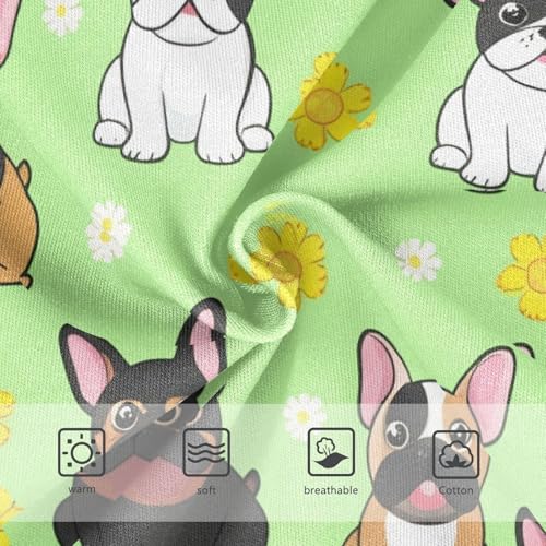 Cute Cartoon French Bulldogs Green Girls Underwear Toddlers 2t Cotton Panties Little Girl Stylish Kids Briefs Undies3
