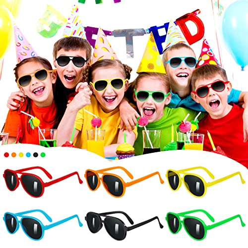 TOODOO 36 Packs Kid Sunglasses Party Favors Plastic Sunglasses for Kids Neon Sunglasses for Children kids sunglasses bulk colored Graduation Sunglasses for Birthday Party Supplies Bag Fillers3