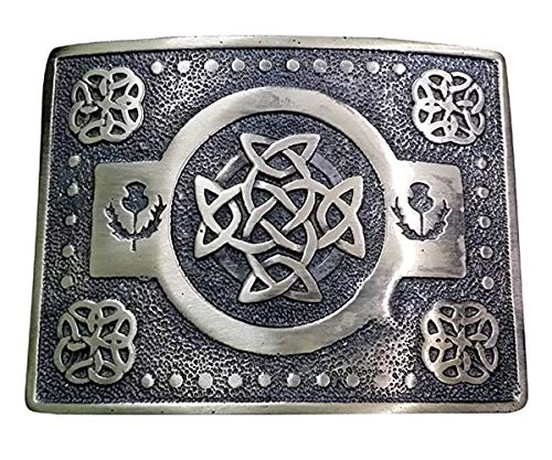 Tartan City Uomo Fibbia per cintura da Kilt Celtic Knot finitura anticata/Celtic Knot Kilt fibbie