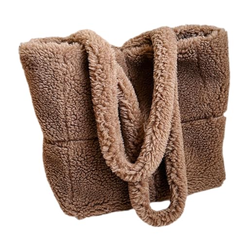 VALICLUD Bolso Peludo De Un Hombro Bolsa De Mujer Bolsas De Mano Monedero Vagabundo Bolsos De Mano Para Mujer Bolso De Señora Bolsa De Vagabundo Bandolera Para Mujer Women Dark Brown Felpa