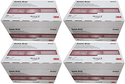 Image of 3M 07447 Scotch-Brite moNRr Maroon General Purpose Hand Pad, 20 Count (4 Pack)