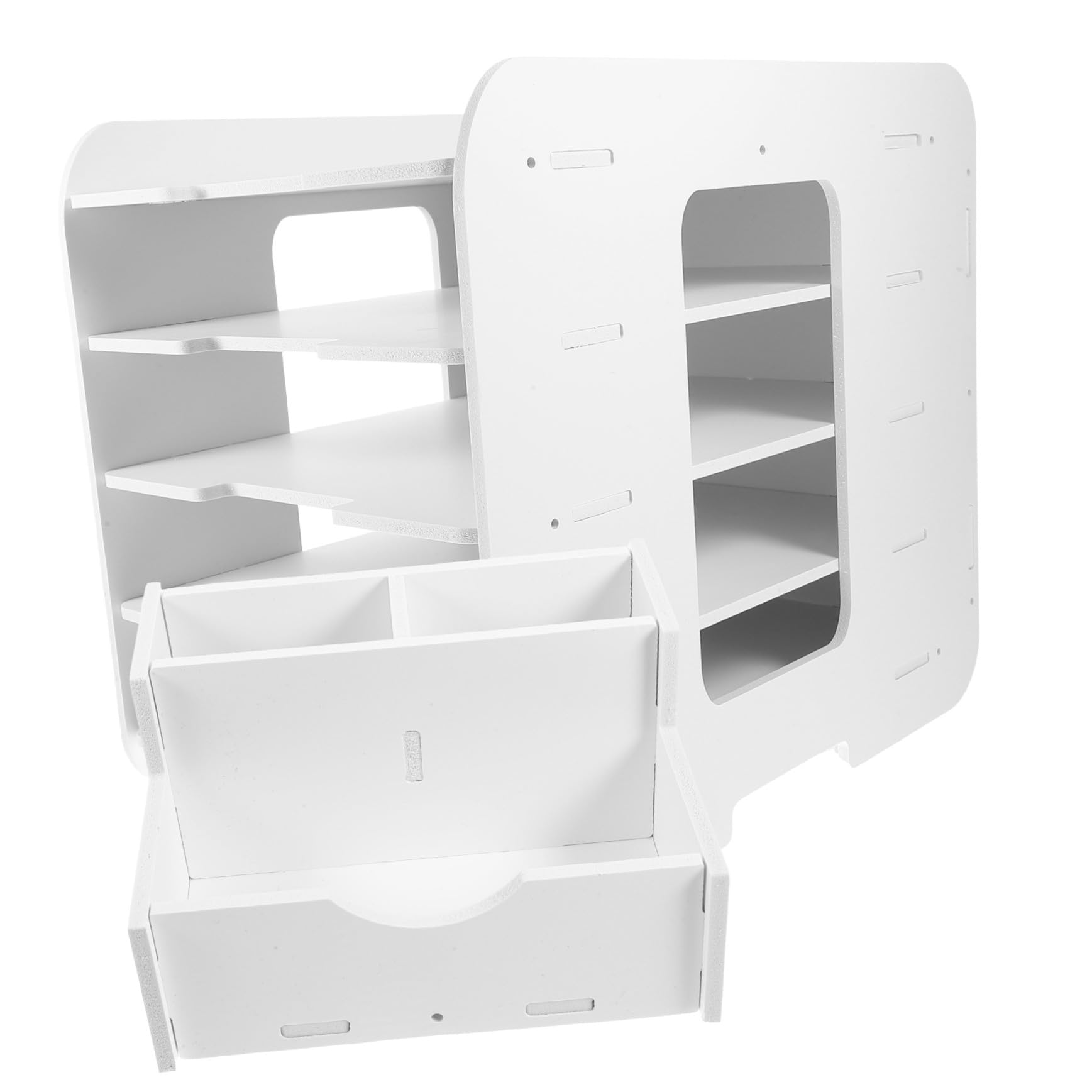 Organiseur de documents A4 5 niveaux en bois-plastique blanc Gatuida