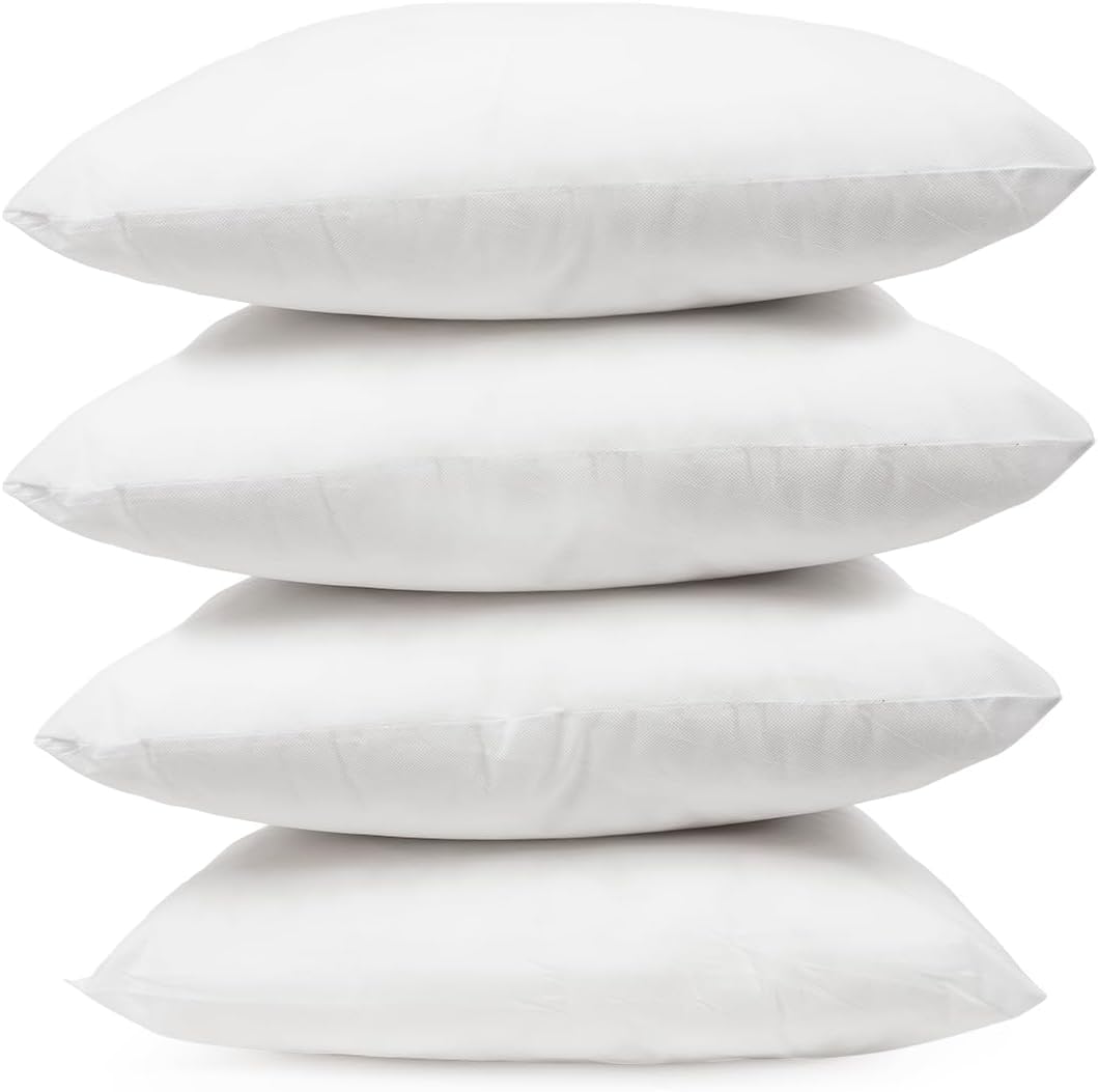 Covers & All Throw Pillow Inserts Pack of 4, Durable Soft Square 26 x 26 Inches 65 GSM Non-Woven Fabric with 15D Silicon Fiber Filling, Universal uses for Home Decor Office Indoor Outdoor