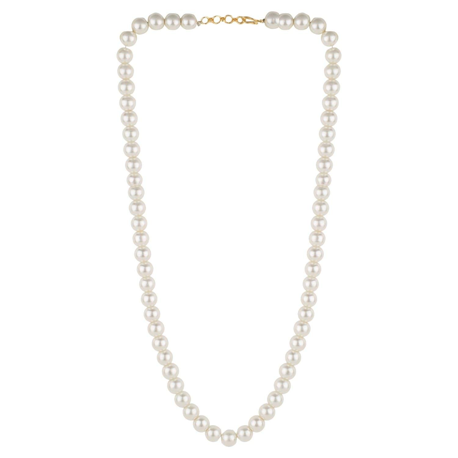 (jnd) jewels danish Handcrafted Single Line | White Crystal Glass Stone | Beaded Strand Statement Necklace Mala(Women & Girls)-picture-19