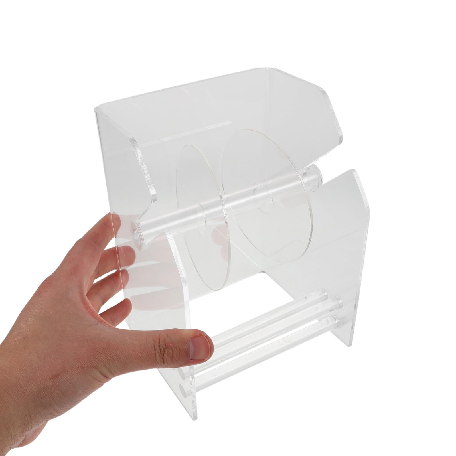 Dispenser Etichette Adesive in Acrilico Supporto Etichette da Muro 3 Scomparti per Duraturo Organizer Compatto per Ufficio e Casa