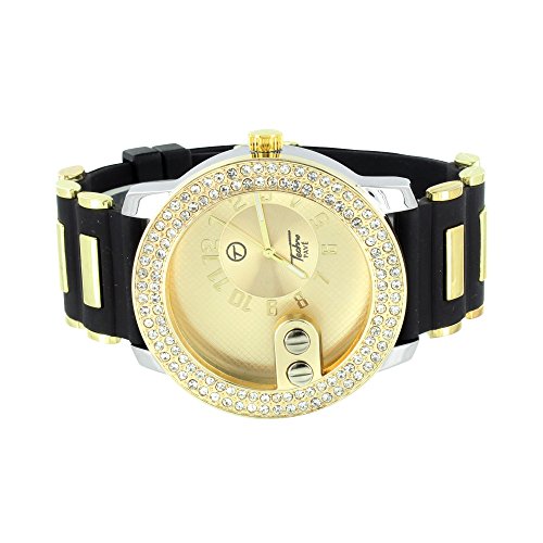 Master Of Bling Gold Finish Classy Watch Mens Simulated Diamonds Joe Rodeo JoJo Jojino Style New