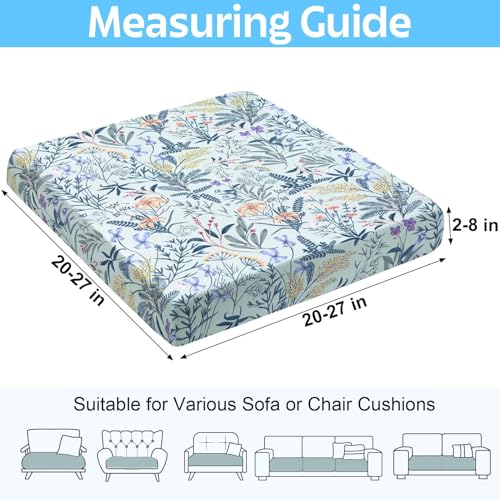 pickyNproud 8Pcs Patio Cushion Covers Stretch Outdoor Couch Cushions Slipcovers Replacement Washable Furniture Protector with Elastic Bottom Sofa Chair Seat Cover, Light Cyan by pickyNproud - Image 6