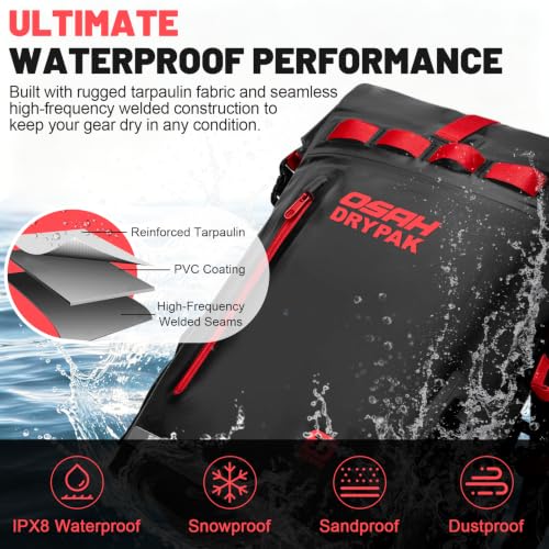 Bolsa seca impermeable mochila 35L, mochila resistente con cierre enrollable miniatura 3