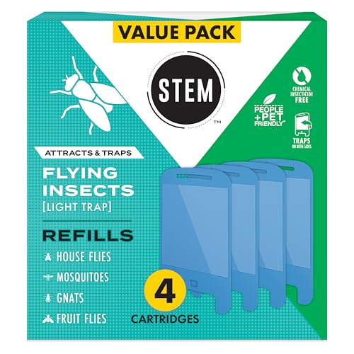 STEM Flying Insect Light Trap Refill Cartridges, Indoor Fruit Fly Trap, Insecticide-Free Pest Control for...
