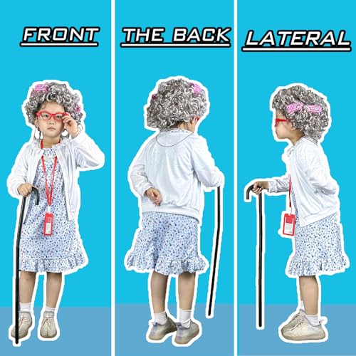 Disfraz de vieja para niña de 3-4 años set vestido y abrigo miniatura 4