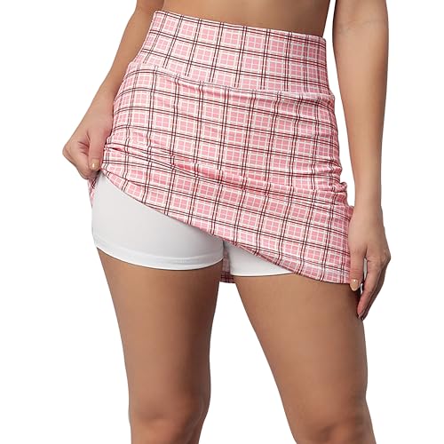 Image of Mehrang Skirt with Shorts for Women's & Girl's Solid High Waist Flared Skater Short Mini Skirt