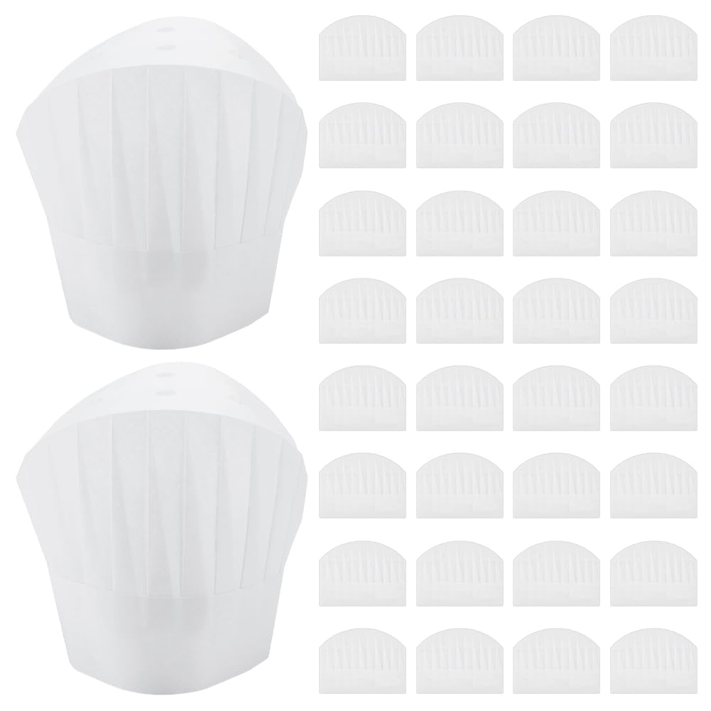 Cappelli da cuoco in tessuto non tessuto bianco 20x29 cm per cucina catering ristoranti