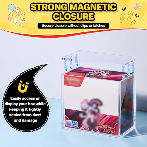 Kisbox PKMN Booster Box Acrylic Case, 5MM Acrylic Display Case, Clear Ultra Boxes for Display Compatible with PKMN Booster Boxes, Dustproof and Waterproof Display Box - image 3