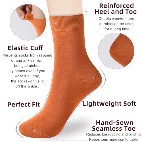 Image of Corlap Women's Thin Above Ankle Socks - 6Pairs Cotton Casual Bootie Dress Crew Socks