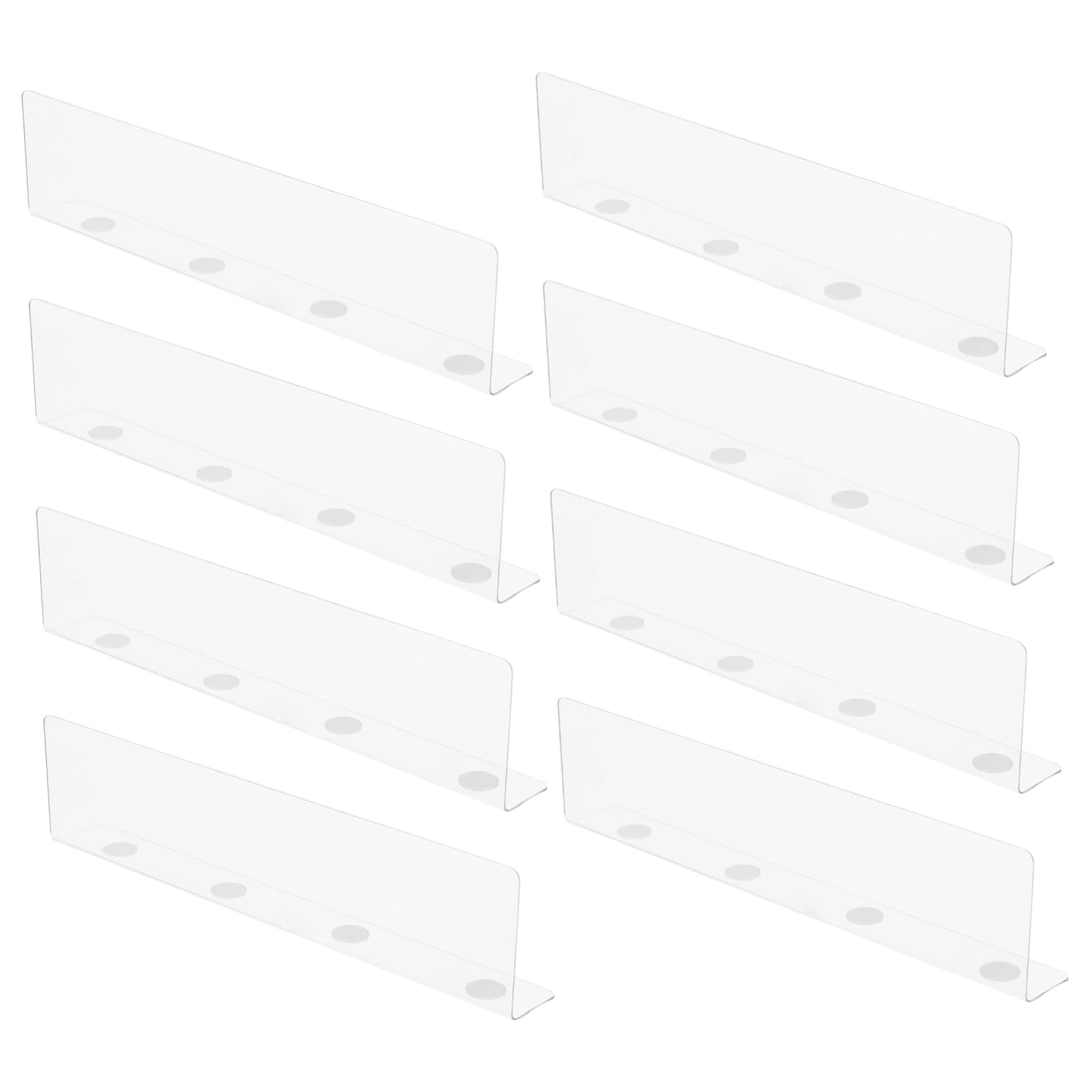 KOMBIUDA 8Pcs Clear Acrylic Shelf Dividers for Closet Organization Adjustable Transparent Separators for Clothes Towels Books Shoes Kitchen Supplies Long for Home