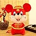 Cinese Mascotte Nuovo Anno Lunare, Bambola Fortunata Ratto, Peluche per Bambini, Compleanno Regalo di Natale, Comodo Cuscino, Decorazione Domestica,Rosso,28cm