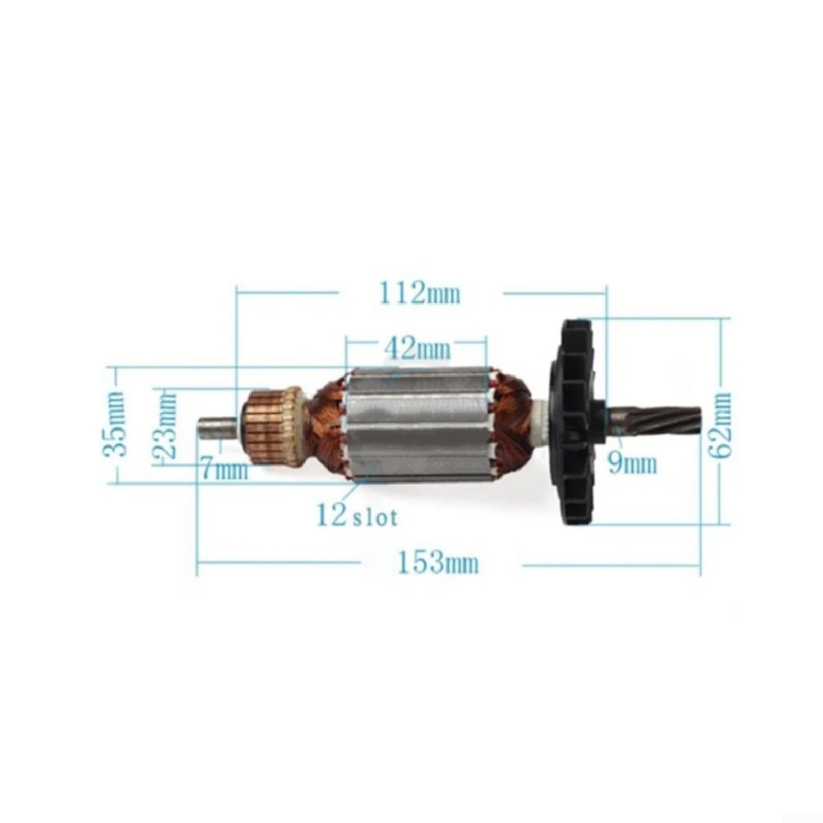 1 rotor de armadura de 7 dientes de repuesto para taladro de martillo giratorio Bosch GBH2-26 GBH2-26E/RE/DE GBH2-26DRE GBH2-26DFR GBH2600, ideal para uso en talleres