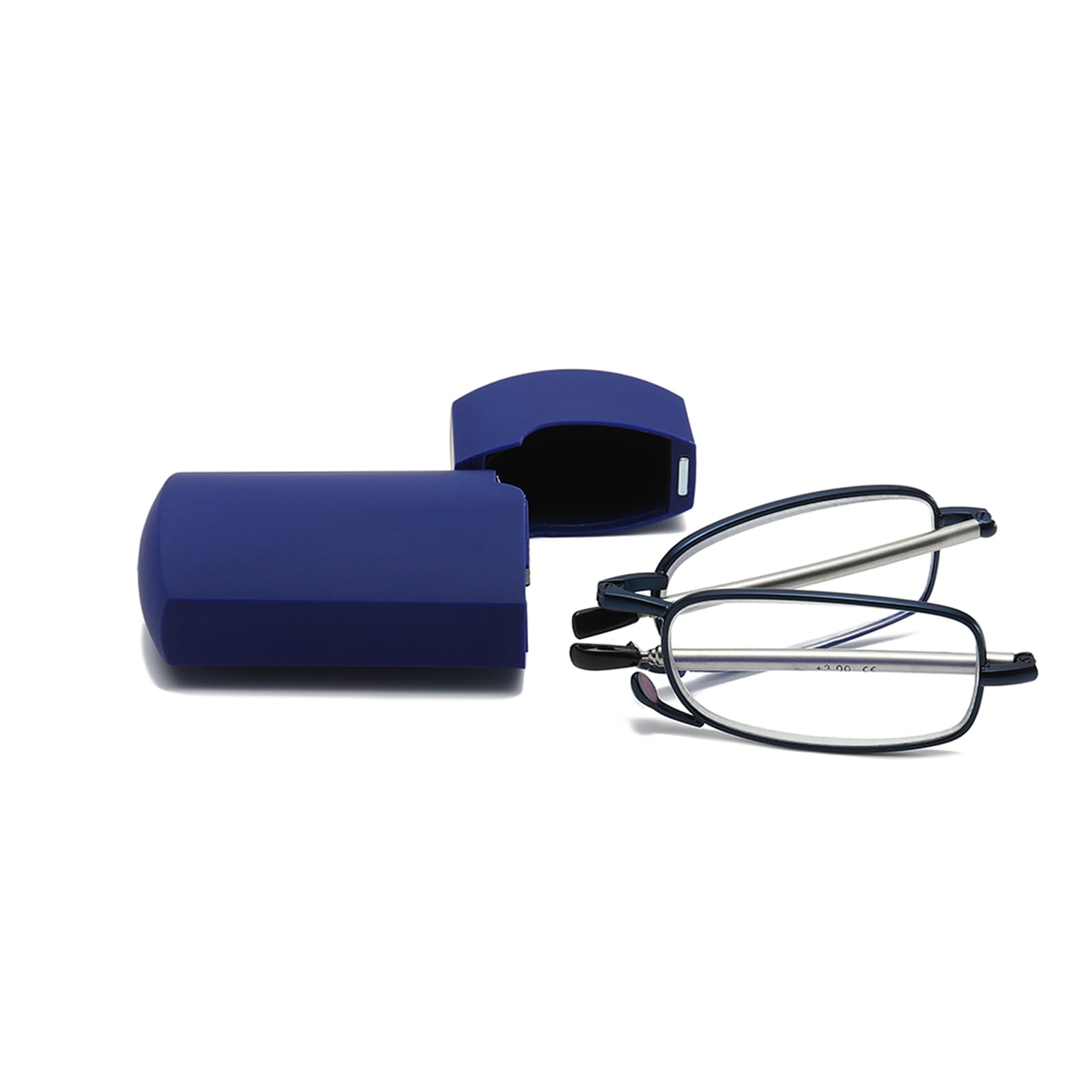 Hubeye Gafas de lectura plegables de metal con bisagras de resorte y patillas telescópicas Anteojos de lectura anti luz azul con estuche de bolsillo portátil 1.50