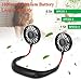 Hand Free Personal Fan - Portable USB Battery Rechargeable Mini Fan - Headphone Design Wearable Neckband Fan Necklance Fan Cooler Fan with Dual Wind Head for Traveling Outdoor Office Room (Black)